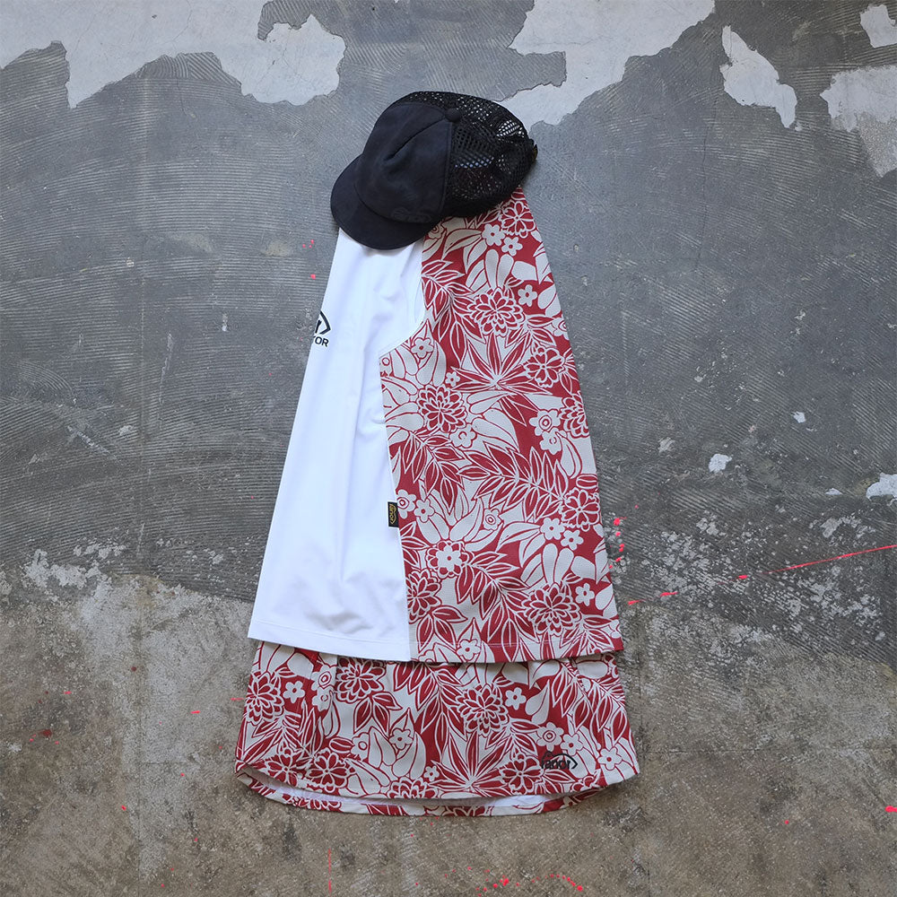 LEAF PATTERN SKIRT(WITH INNER)RED
