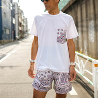 PB-BANDANA MIDDLE SHORTS / WHITE