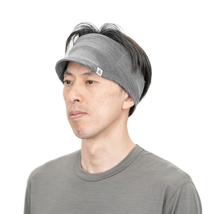 Grid Merino Long Neck Gaiter Heather Gray