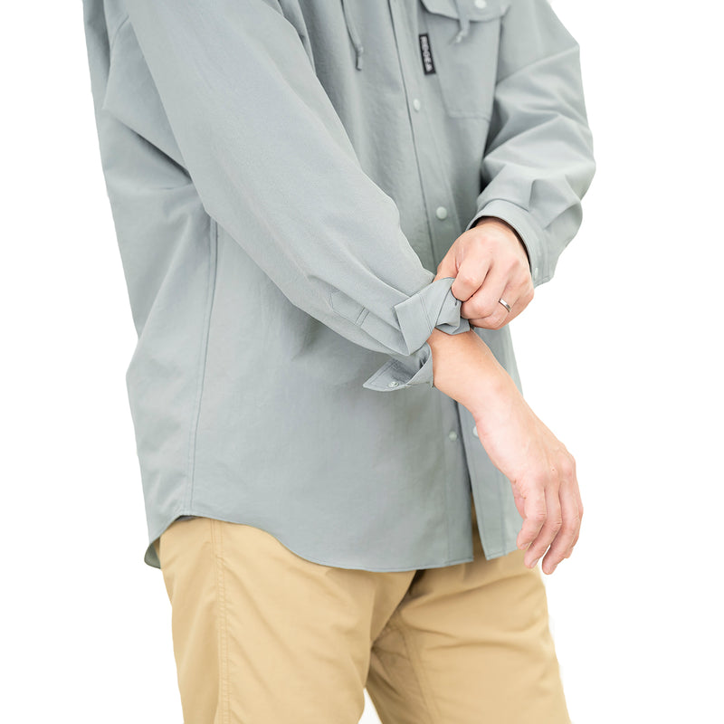 Hooded Long Sleeve Shirt Coast Grey