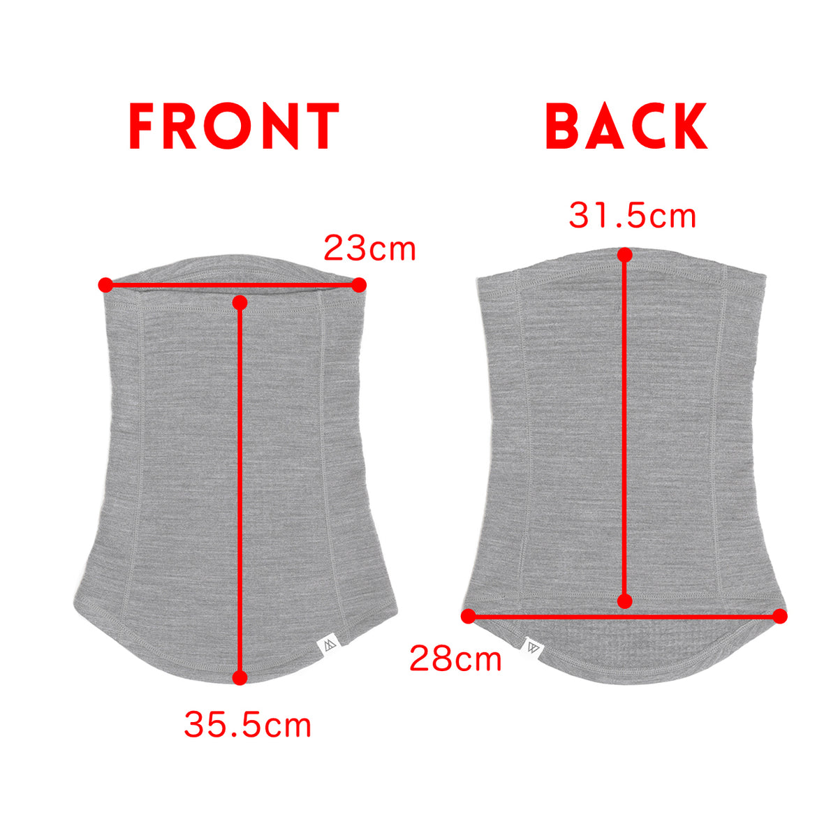 Grid Merino Long Neck Gaiter Heather Gray