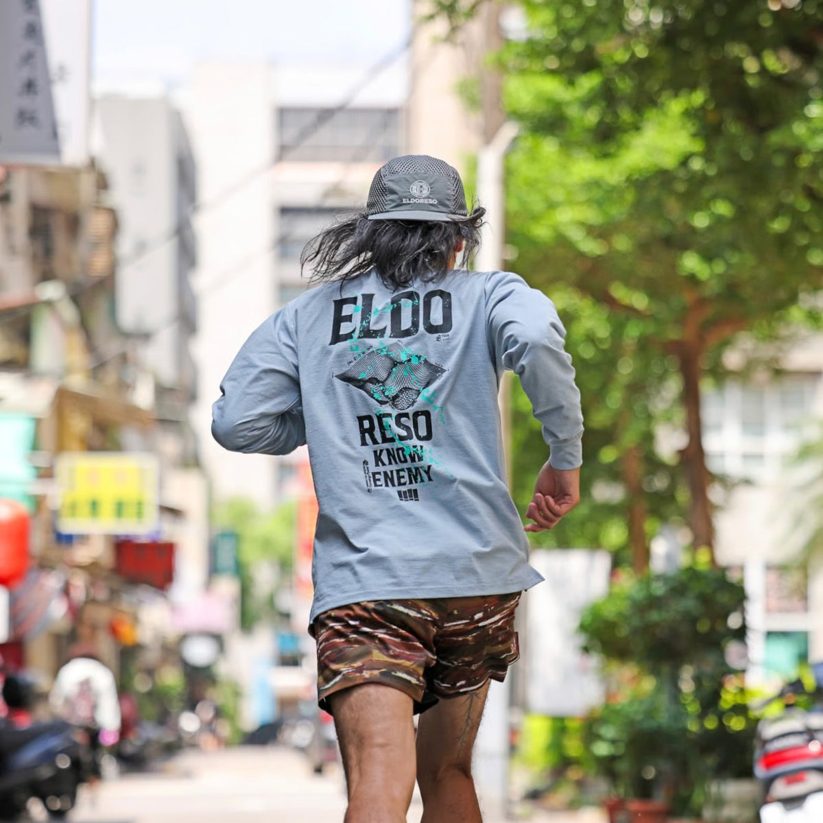 Splashes Long Tee(Skygrey)