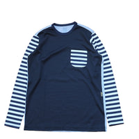 MERINO CRAZY BORDER LONG T-SHIRT BLACK