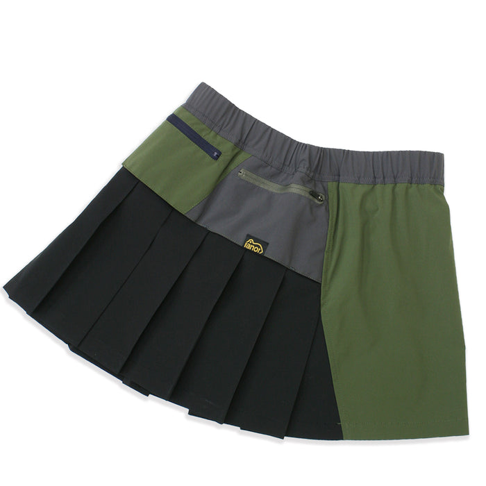 CRAZY PLEATS SKIRT (WITH INNER) / OLIVE