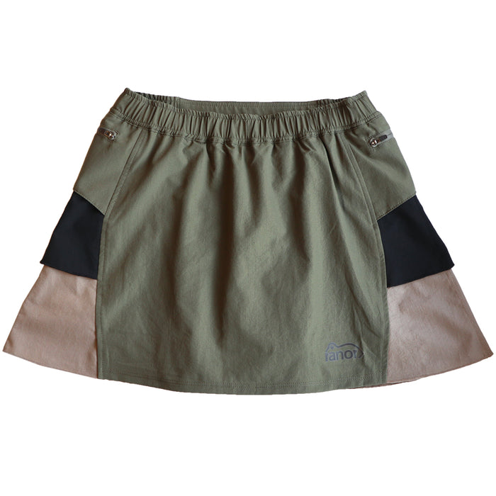 CRAZY FRILLS SKIRT (WITH INNER) / OLIVE