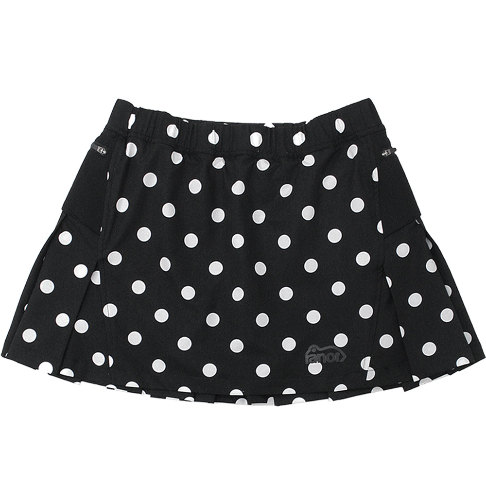 DOTS PLEATS SKIRT / BLACK×WHITE