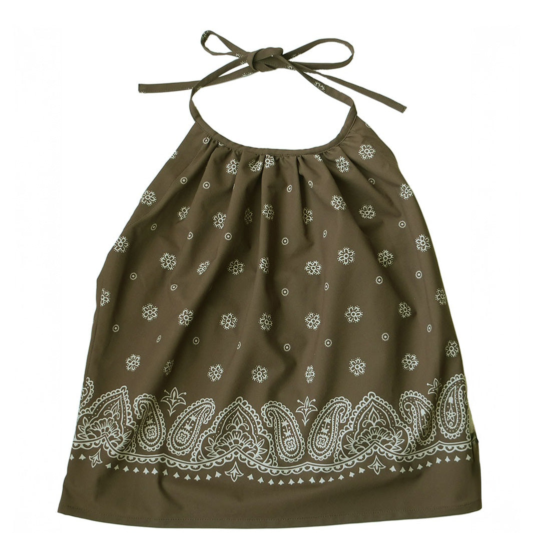 PANEL HALTER NECK BROWN
