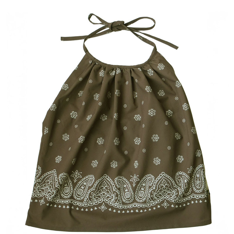 PANEL HALTER NECK BROWN