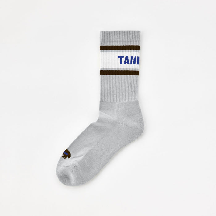 Sato Border Socks: Color Silver Grey