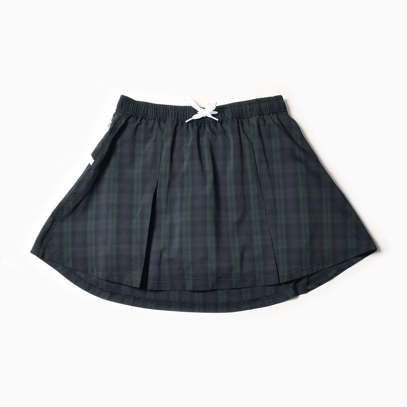 MMA Front Pleats Run Skirt Black Watch