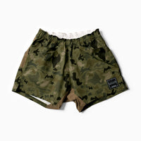 MMA_Jerry Ukai PONCHOMAN CAMO Hike&Run Shorts Green Ponchoman Camo