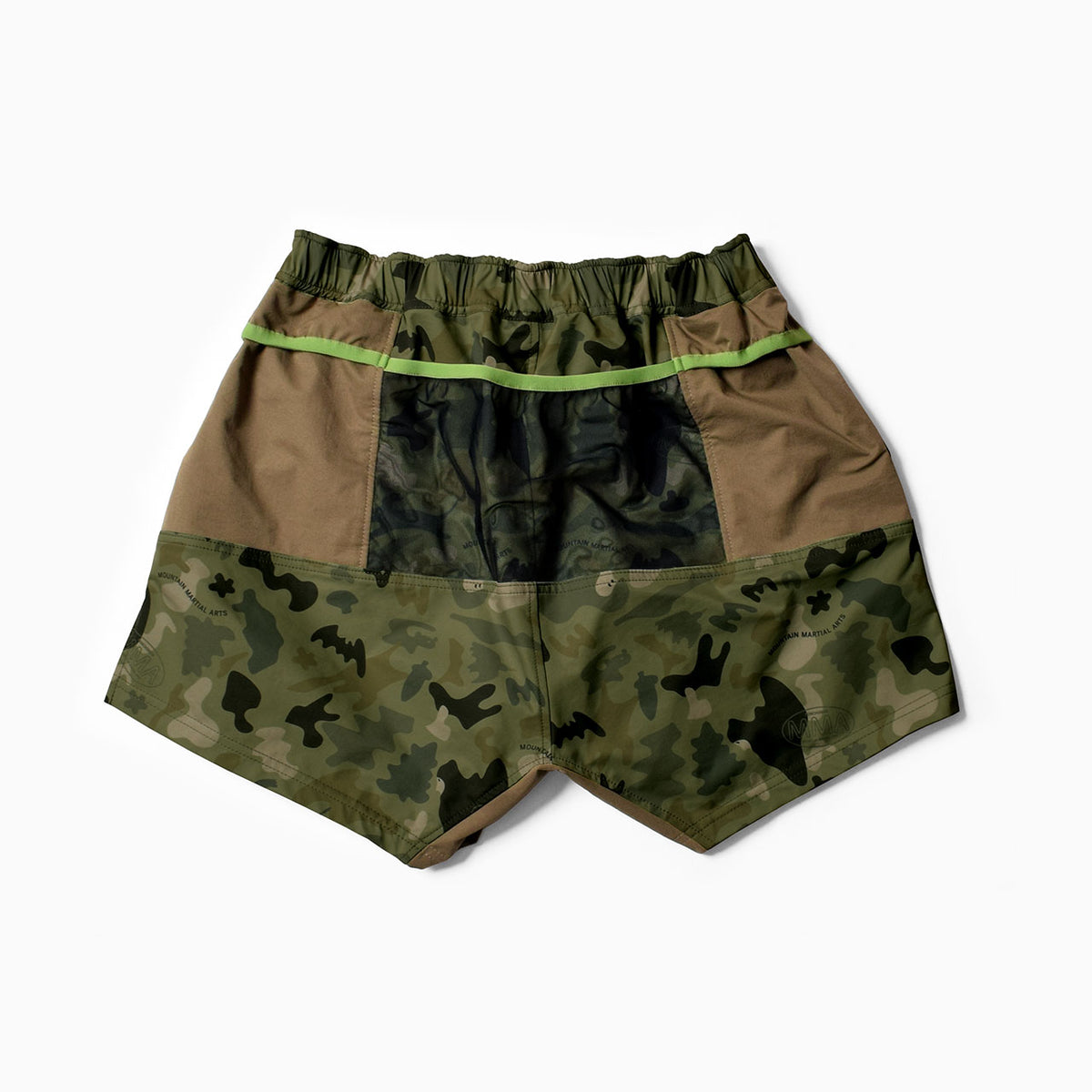 MMA_Jerry Ukai PONCHOMAN CAMO Hike&Run Shorts Green Ponchoman Camo