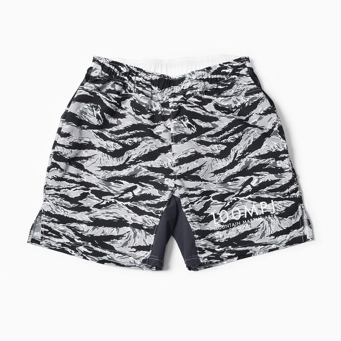 MMA 100MPJ Racing Trail Run Shorts - TigerCamo Grayish