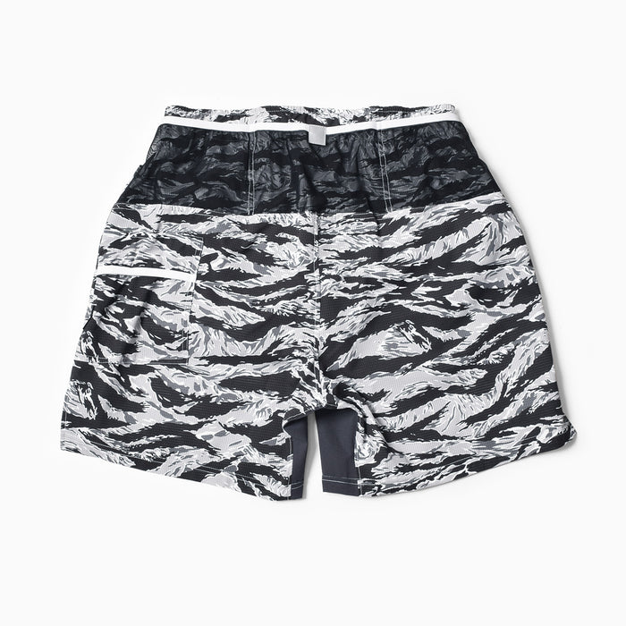 MMA 100MPJ Racing Trail Run Shorts - TigerCamo Grayish