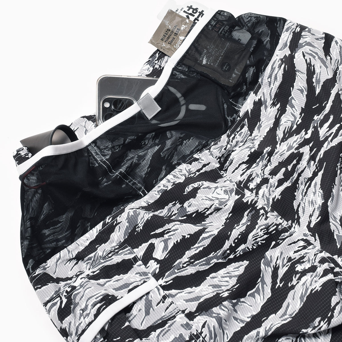 MMA 100MPJ Racing Trail Run Shorts - TigerCamo Grayish