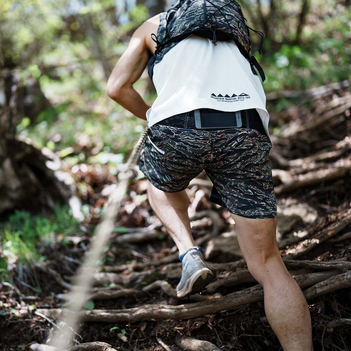 MMA 100MPJ Racing Trail Run Shorts - TigerCamo