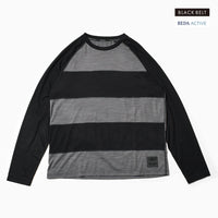 MMABB REDA ACTIVE Border Wool Long Tee “JEROME” (Black_Gray)