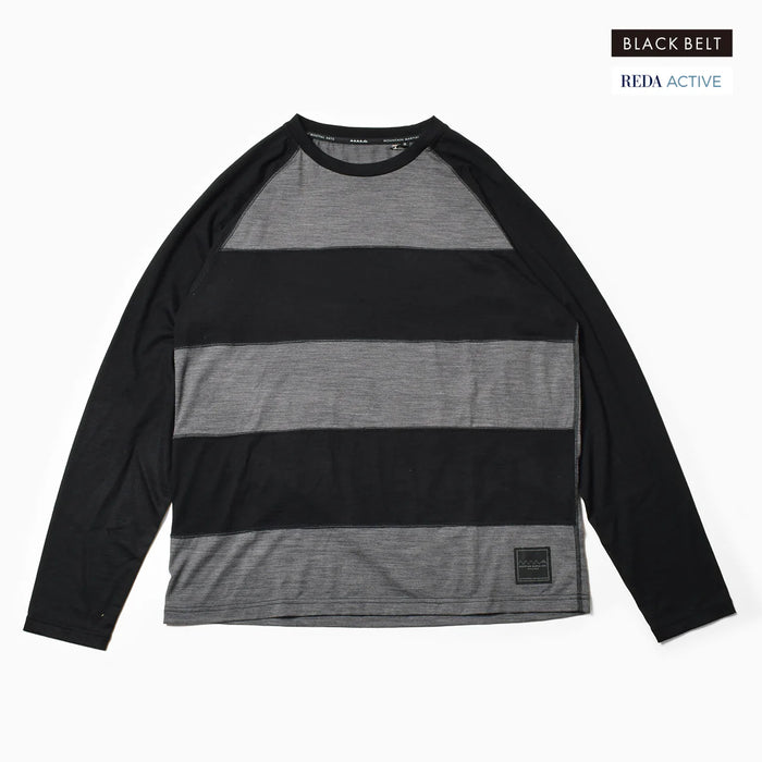MMABB REDA ACTIVE Border Wool Long Tee “JEROME” (Black_Gray)