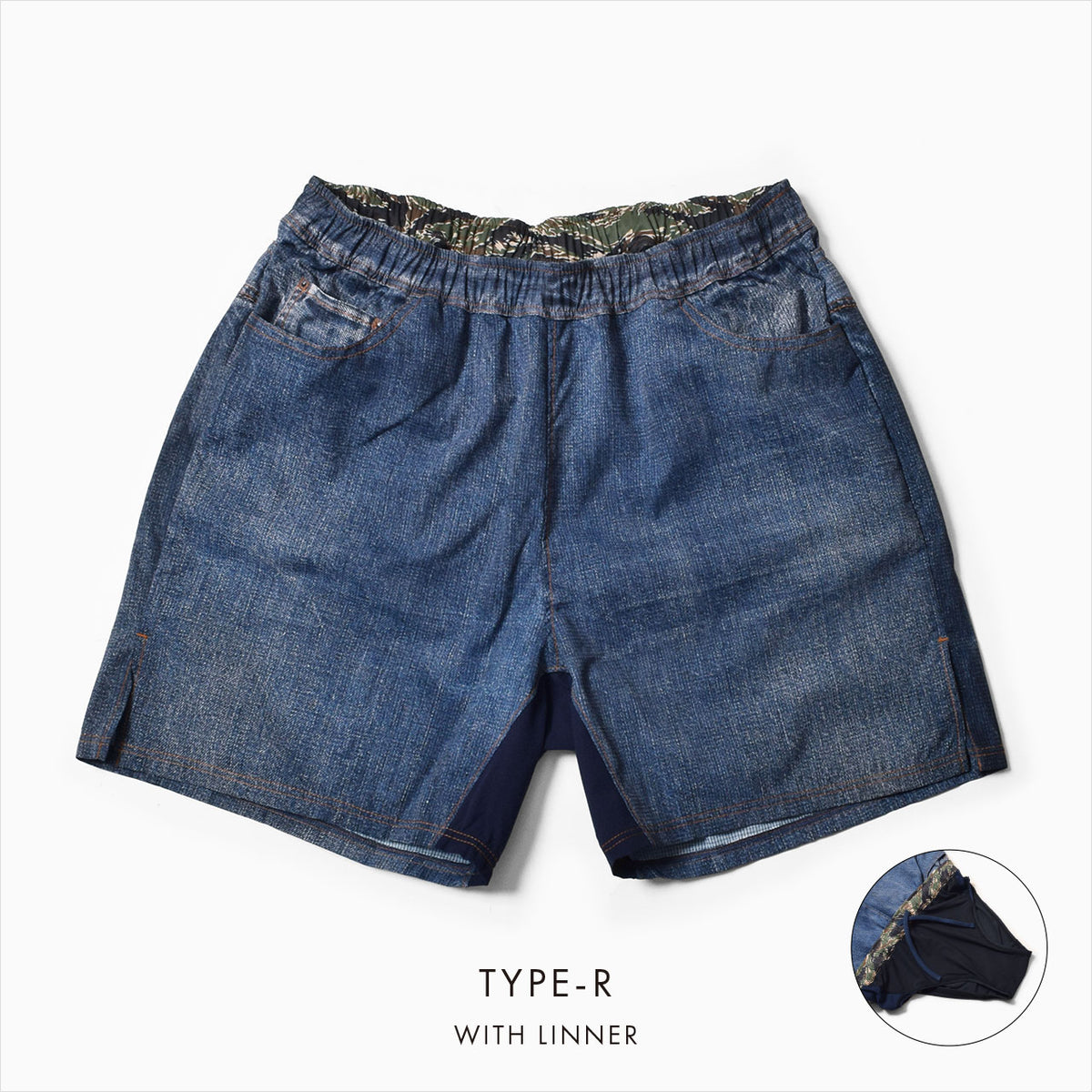 MMA Denim-print Run Shorts type-R (Denim 60)