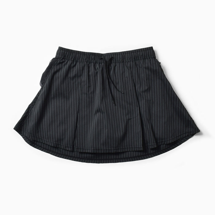 MMA Front Pleats Run Skirt - Black -