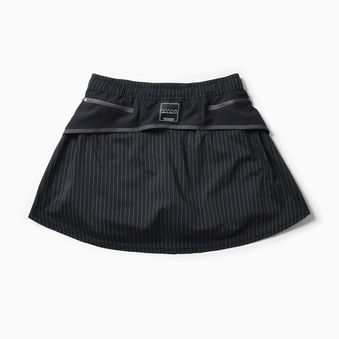 MMA Front Pleats Run Skirt - Black -