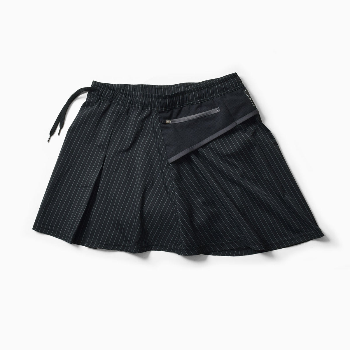 MMA Front Pleats Run Skirt - Black -