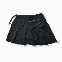 MMA Front Pleats Run Skirt - Black -