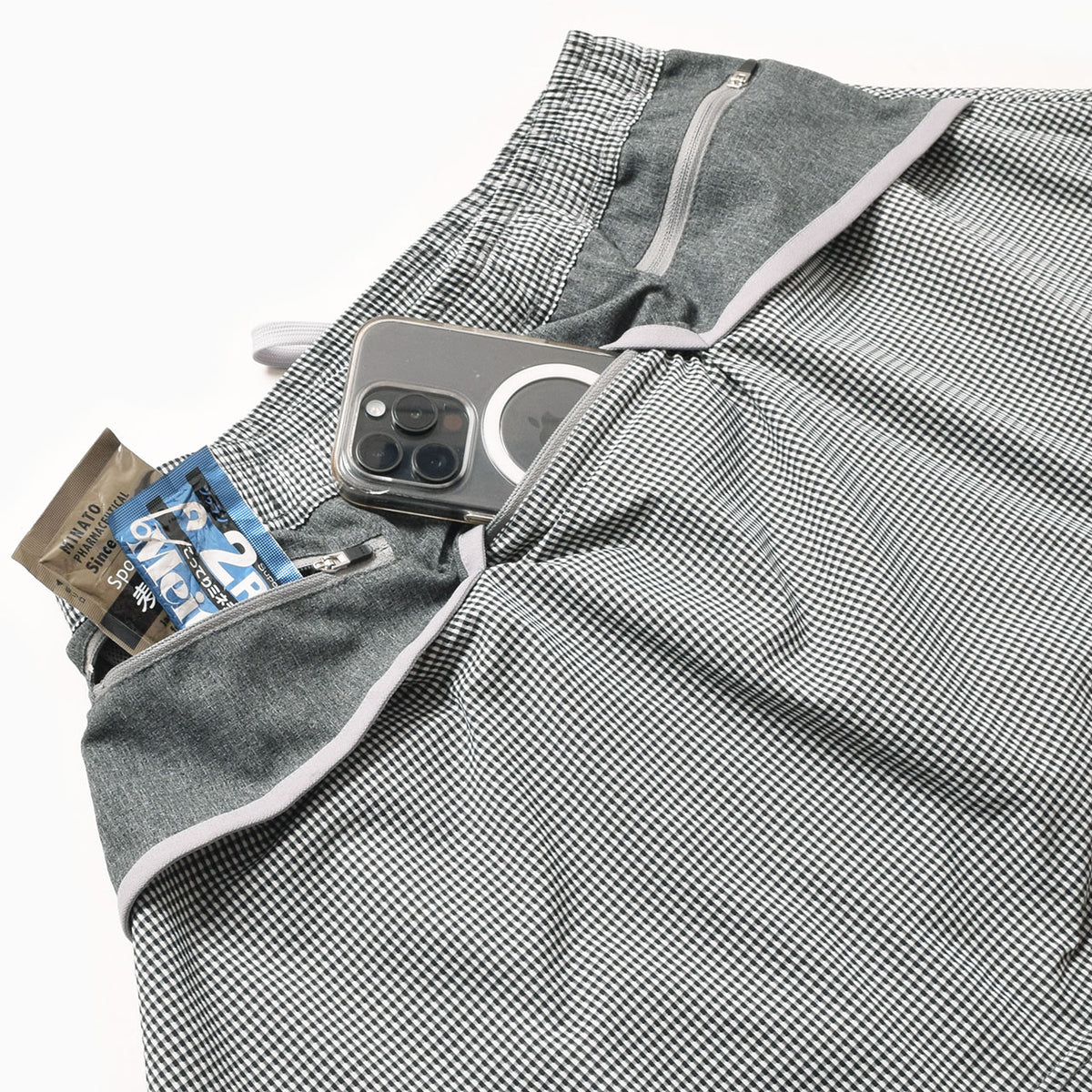 MMA Front Pleats Run Skirt - Grey -