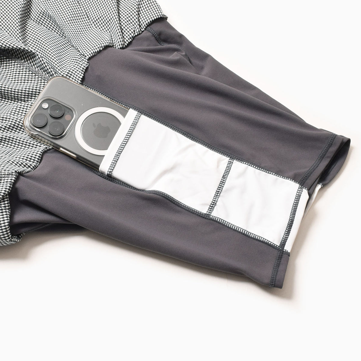 MMA Front Pleats Run Skirt - Grey -