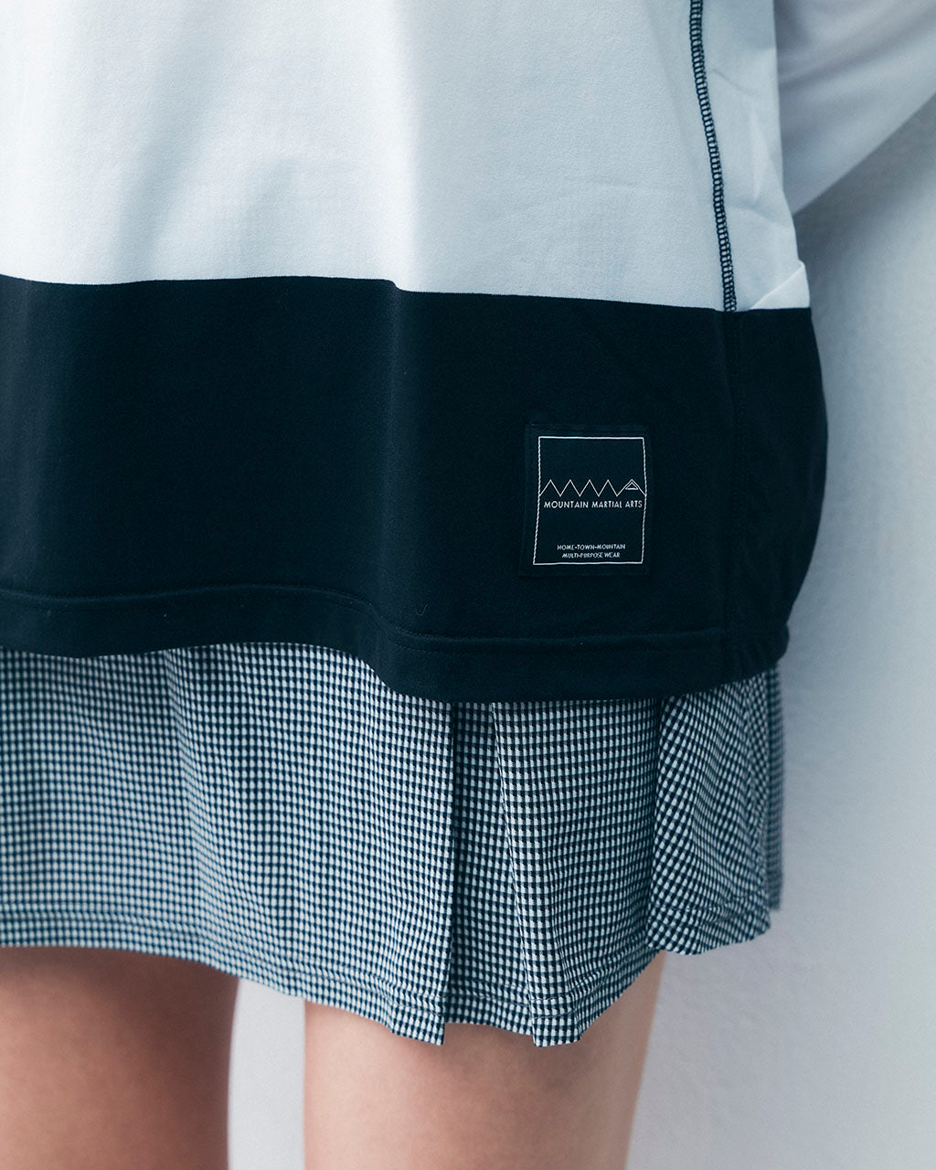 MMA Front Pleats Run Skirt - Grey -