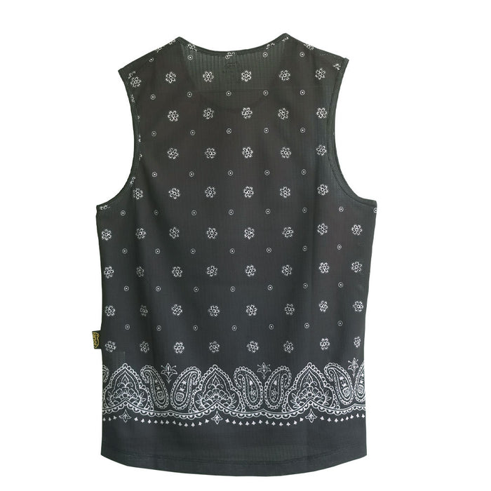 ALLMESH PANEL PATTERN NOSLEEVE BLACK
