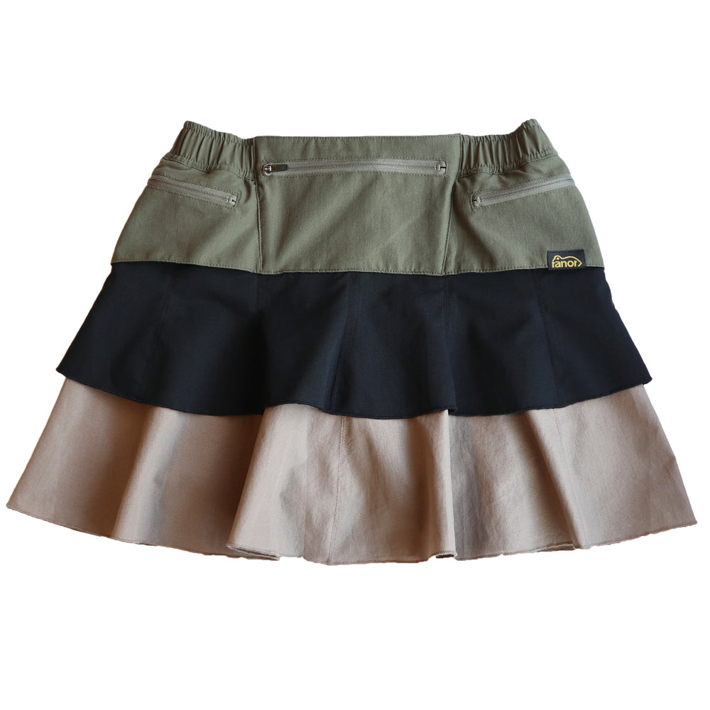 CRAZY FRILLS SKIRT (WITH INNER) / OLIVE