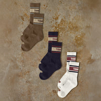 Sato Border Socks: Color Raisin