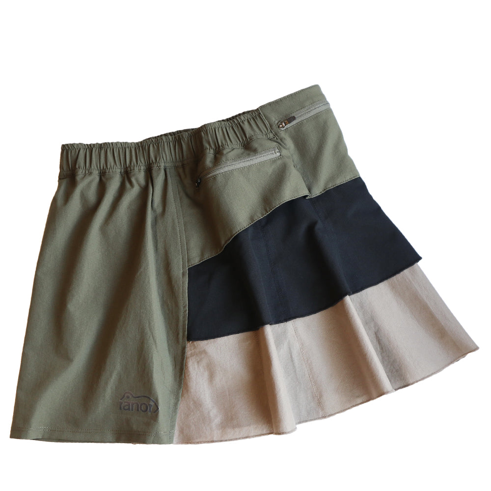 CRAZY FRILLS SKIRT (WITH INNER) / OLIVE