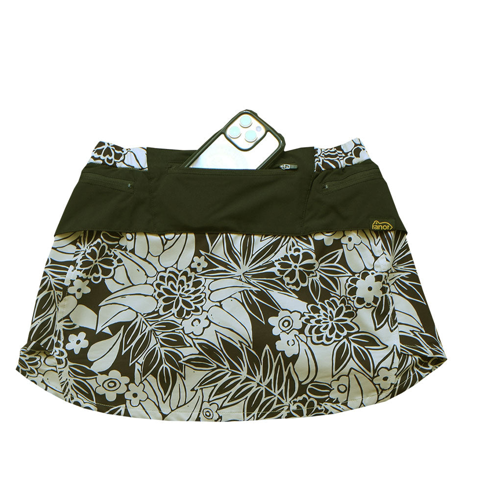 LEAF PATTERN SKIRT（WITH INNER）BLACK