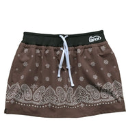LAYRED PANEL SKIRT BROWN