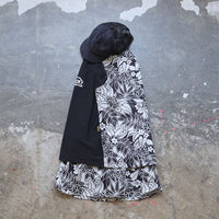 LEAF PATTERN SKIRT（WITH INNER）BLACK