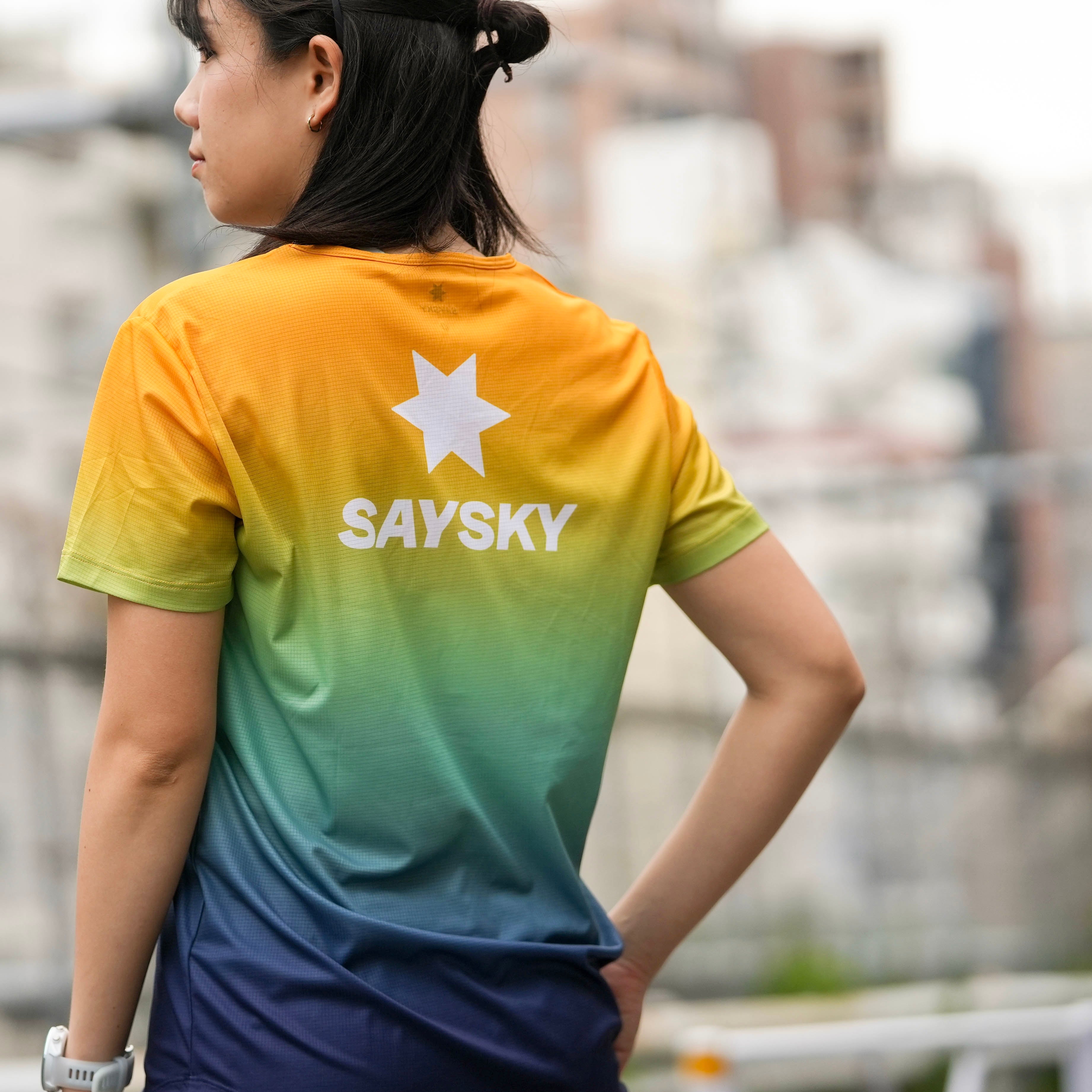 ランニングTシャツ Drip Dye Flow T-shirt - Blue Aop [メンズ