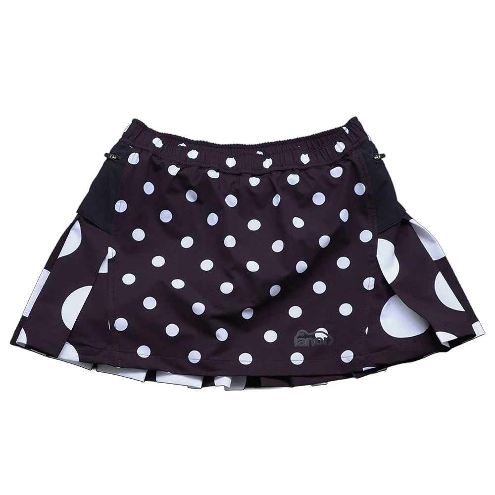DOT PLEATS SKIRT - BLACK -