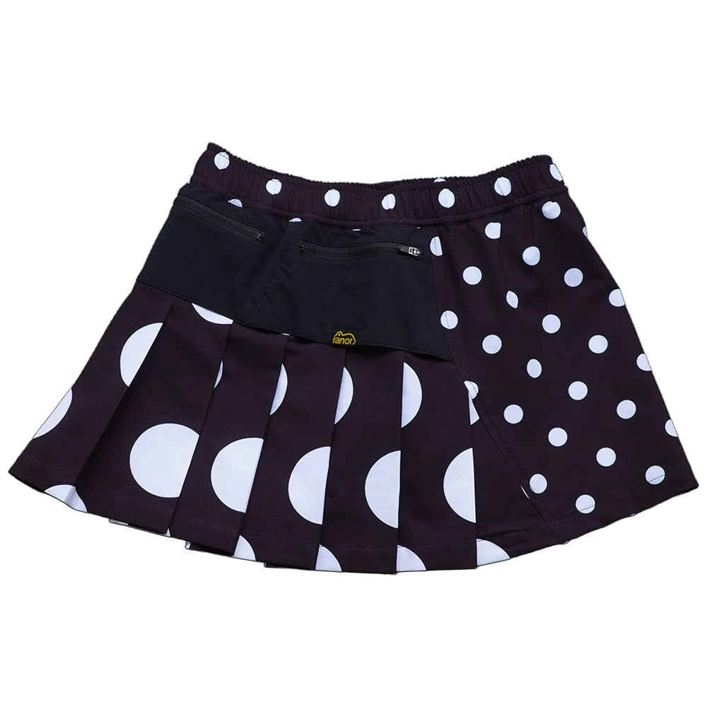 DOT PLEATS SKIRT - BLACK -