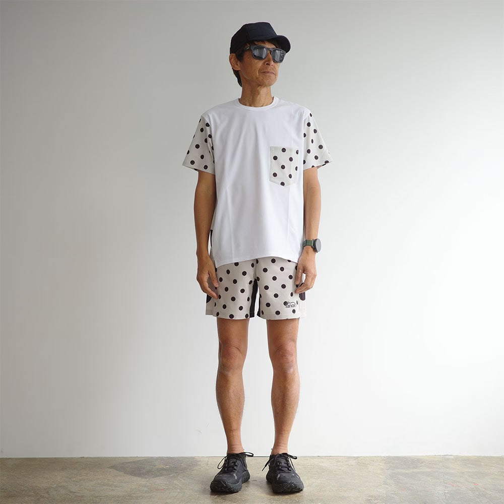 DOT T-SHIRT - WHITE×BEIGE -