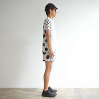 DOT T-SHIRT - WHITE×BEIGE -