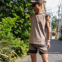 DENIM FRENCH SLEEVE TEE  BROWN