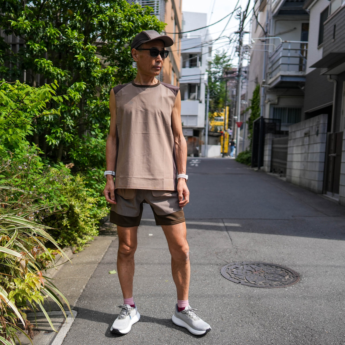 DENIM DOCKING NEO SHORTS BROWN
