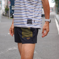 MINIMUM MESH SHORTS  Black× Moon Yellow