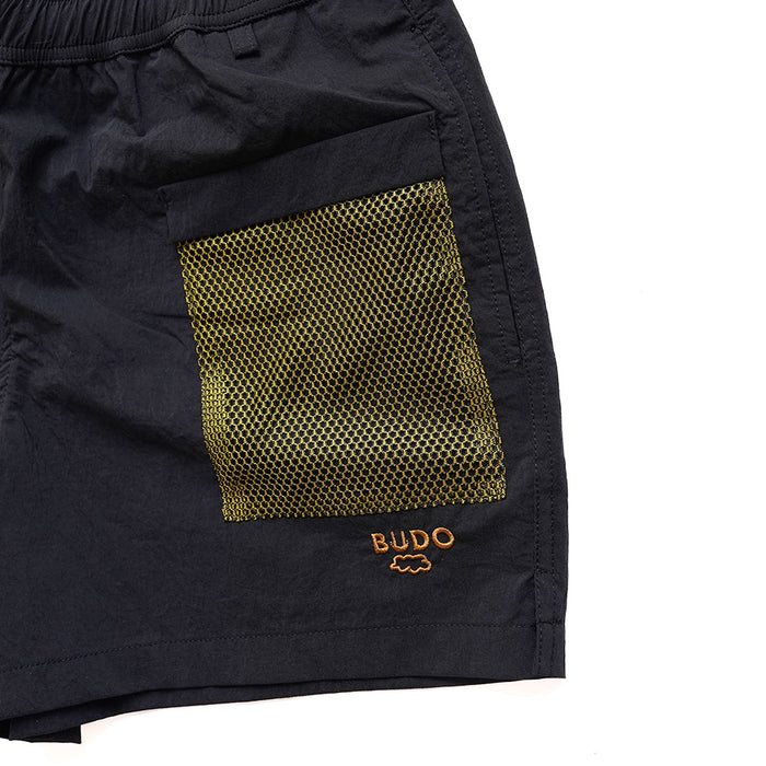 MINIMUM MESH SHORTS  Black× Moon Yellow