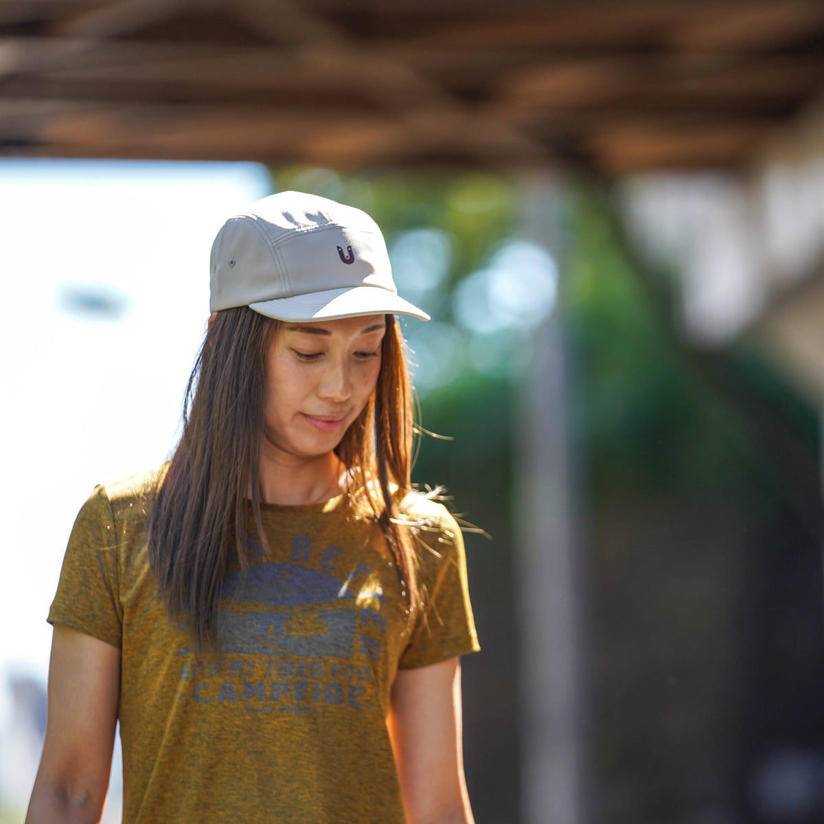 STAMP WOMENS DAILY TEE (LIFE IS BETTR) APRICOT