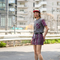 LAYRED CHECK SKIRT RED CHECK
