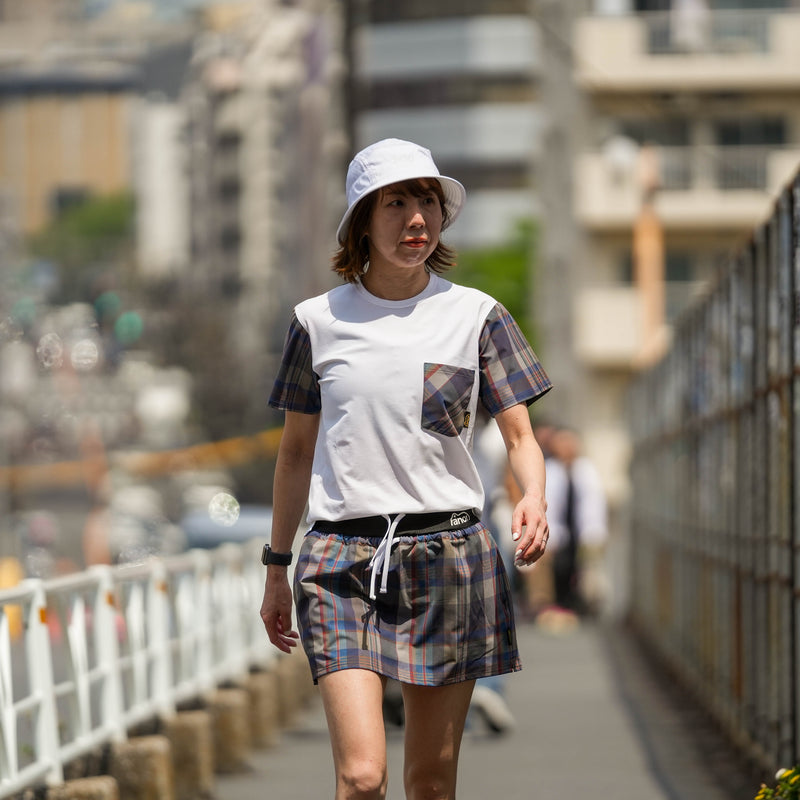 LAYRED CHECK SKIRT BLUE CHECK
