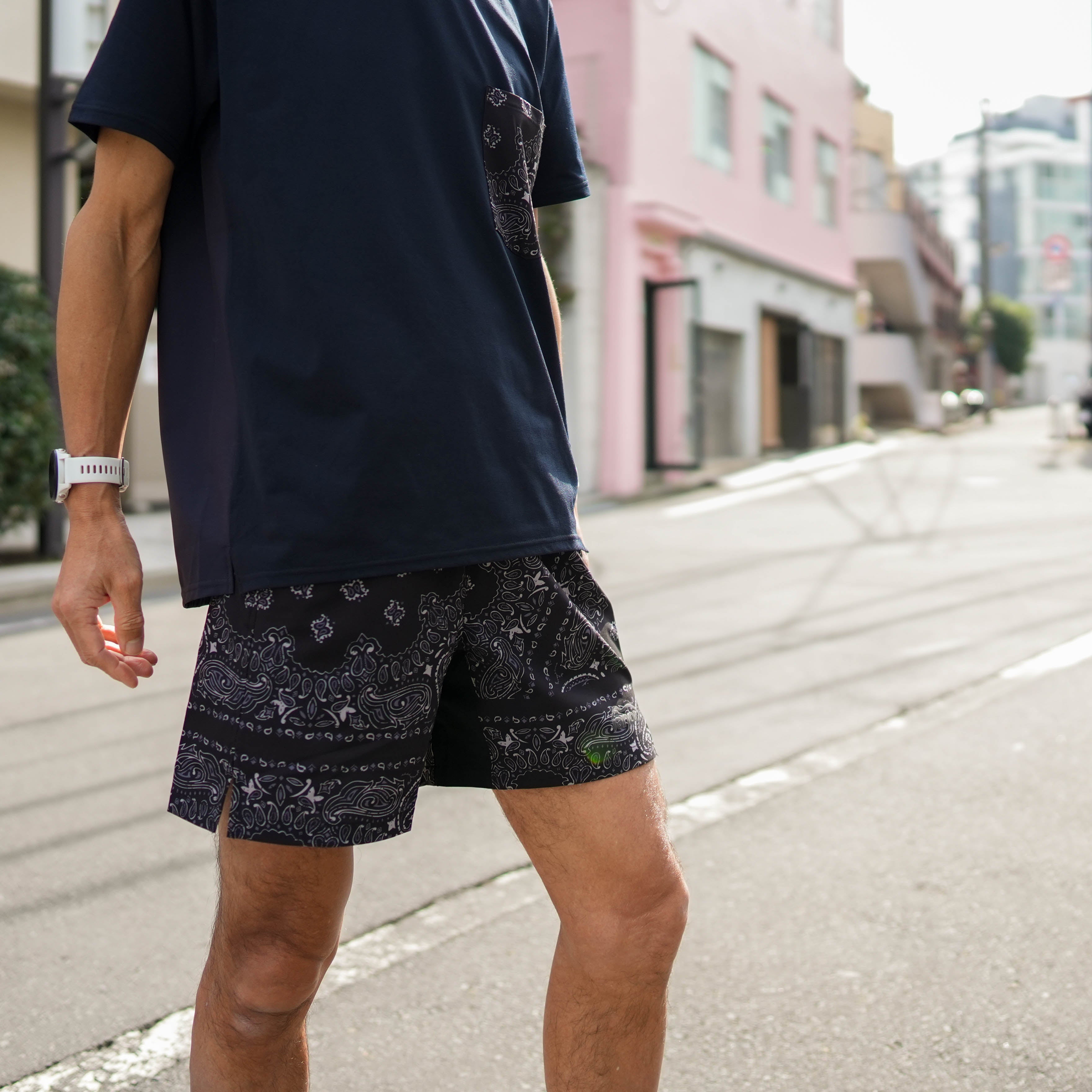 PB-BANDANA MIDDLE SHORTS / BLACK – CONNECTED